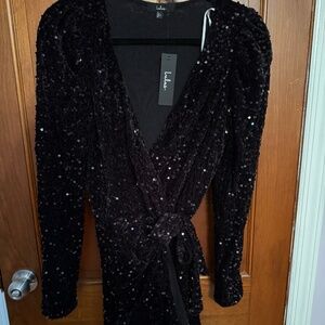 NWT Lulus black sequin dress size L